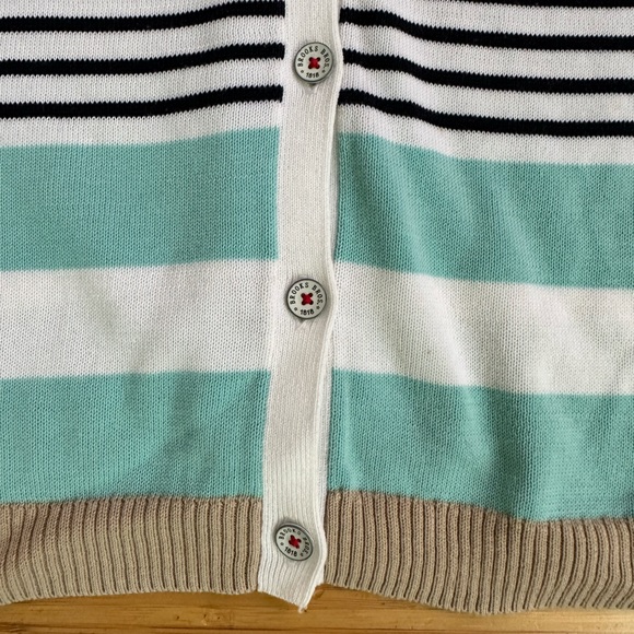 Brooks Brothers Womens Cotton  Striped Knit Cardigan Sweater Size Small - Picture 5 of 6